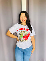 Playera basica estampado de market blanca