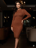 Vestido tejido con estampado de brillos chedron