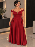 Vestido de satin largo con escote V en pecho con manga y escote en espalda color rojo