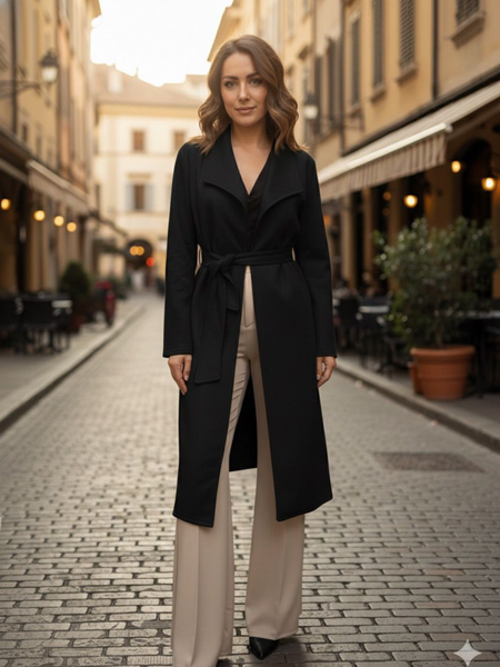 Saco largo de manga larga con cordon negro