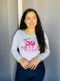 Blusa basica con estampado de cerezas