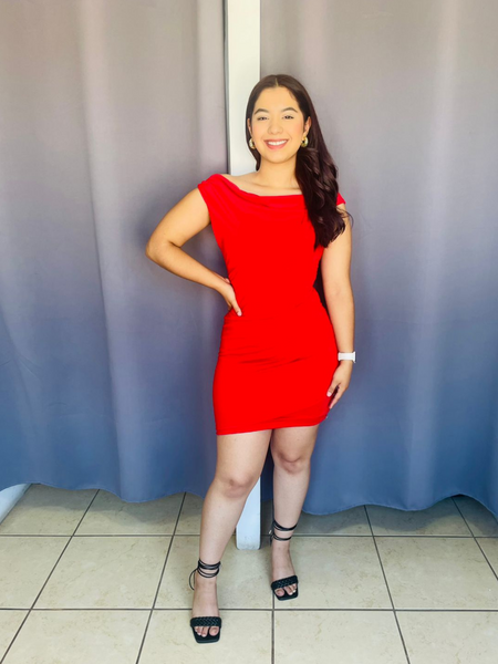 Vestido de tirates pegado rojo