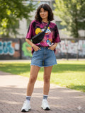 Playera oversize rosa bicolor con estampado de Dexter´s