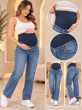 Pantalon de maternidad de mezclilla clara corte elefante