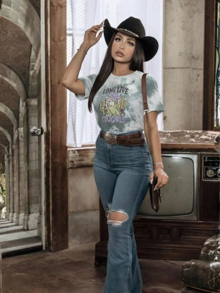 Playera de estampado de taiday vaquera azul