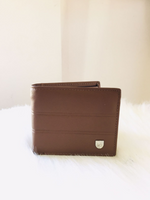 Cartera de caballero con lineas de piel Café