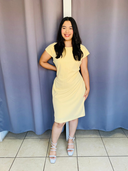 Vestido liso calvin klein amarillo