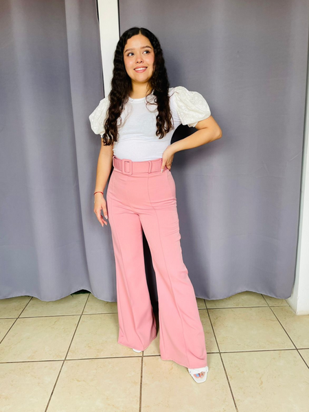 Pantalon de vestir de campana Color Rosa Success Boutique Cuu
