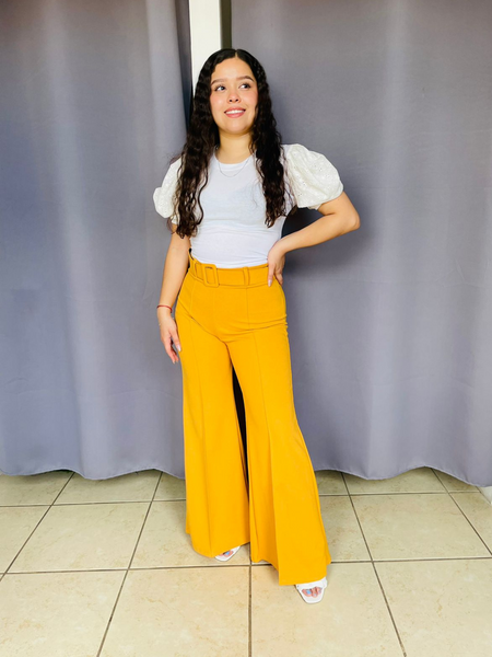 Pantalon de vestir mostaza hotsell