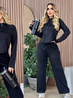 Conjunto deportivo de sudadera y pantalonera negro