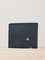 Cartera de caballero de piel con logo de horse negro