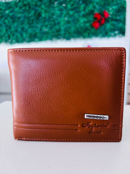 Cartera de caballero lisa de piel imperial café claro