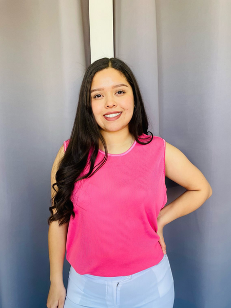 Blusa de tirante ancho color rosa