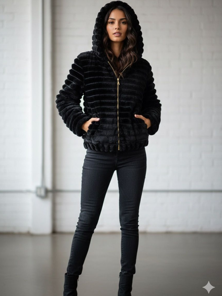 Chamarra corta alfepada negra