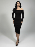 Vestido con estampado de flor en 3D color negro