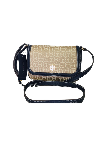 Bolsa Tommy Hilfiger Dorada con correa azul Success Boutique Cuu