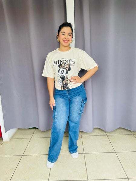 Pantalon cargo de mezclilla surprise clara