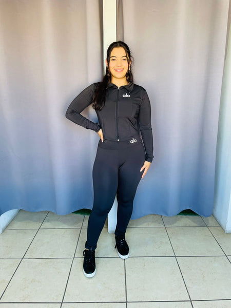Conjunto deportivo liso Alo negro