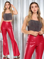 Pantalon de campana de vinipiel con campana