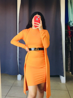 Vestido y cinto incluido naranja