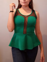 Blusa de tirante ancho color verde