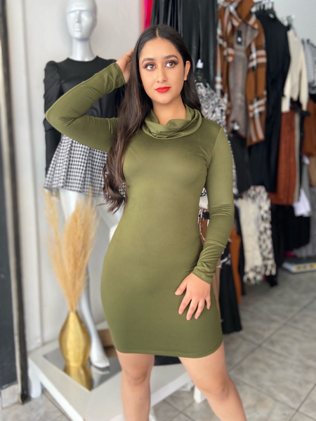 Vestido de licra de larga y -Verde – Success Boutique Cuu