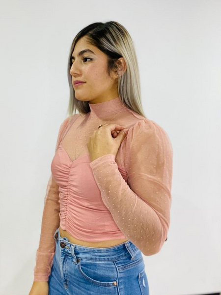 Blusa rosa transparente sales